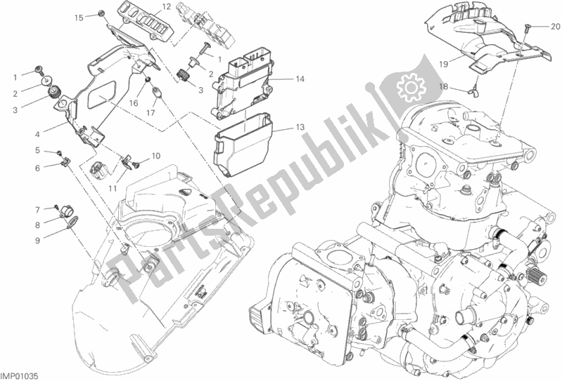All parts for the Engine Control Unit of the Ducati Supersport Thailand 950 2017